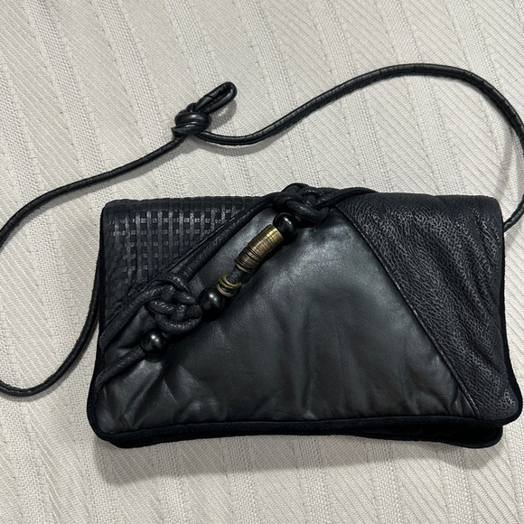 Vintage Morgan Le Fay leather/suede handbag, metal accents, unique - Picture 1 of 11